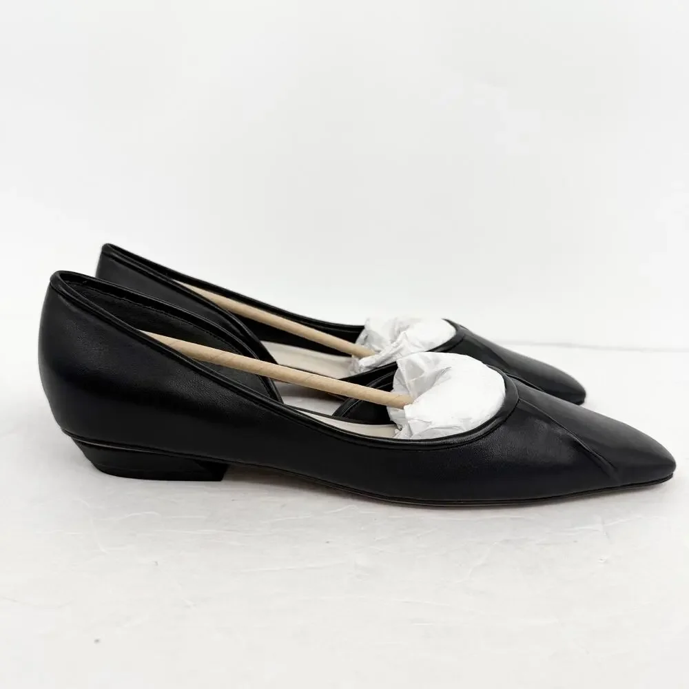 Franco Sarto Womens Debrah Flats US 9.5 M EU 40.5 Black Leather NIB